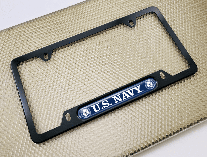 U.S. Navy Veteran - Car Metal License Plate Frame (WB)